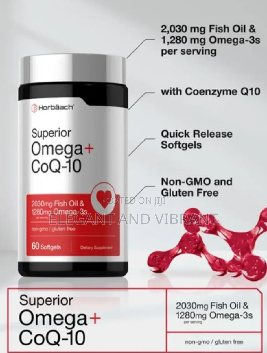Omega 3 With EPA and DHA + Co Q10 Ubiquinone Complex With Vitamin D E