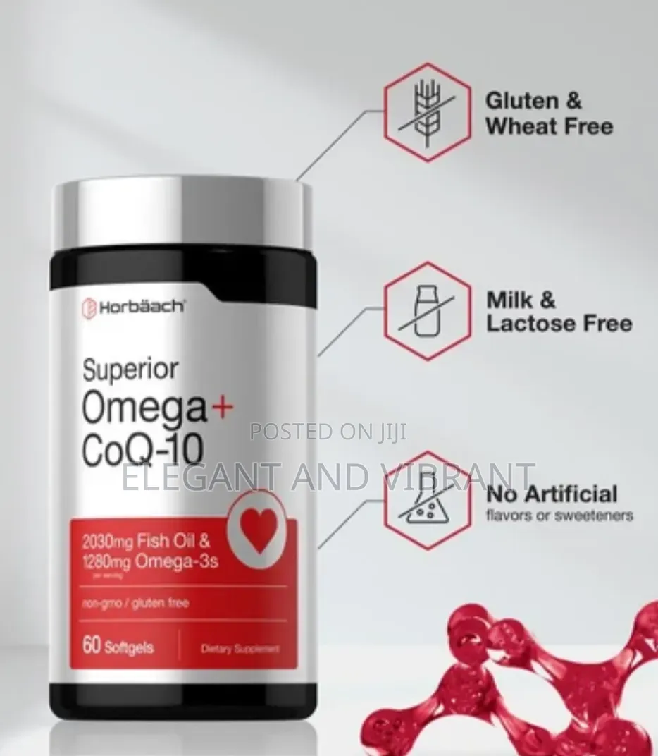 Omega 3 With EPA and DHA + Co Q10 Ubiquinone Complex With Vitamin D E