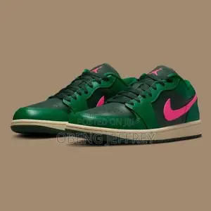 Original Air Jordan 1 Low Fir Green/Pink Swoosh