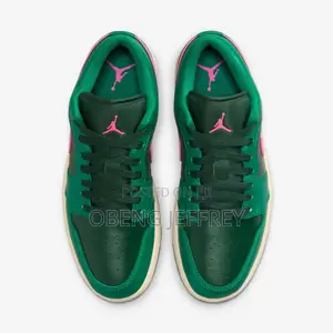 Original Air Jordan 1 Low Fir Green/Pink Swoosh