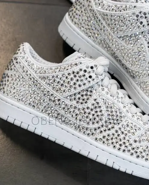 Original Nike SB Dunk Low White Sparkling Crystals