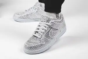 Original Nike SB Dunk Low White Sparkling Crystals