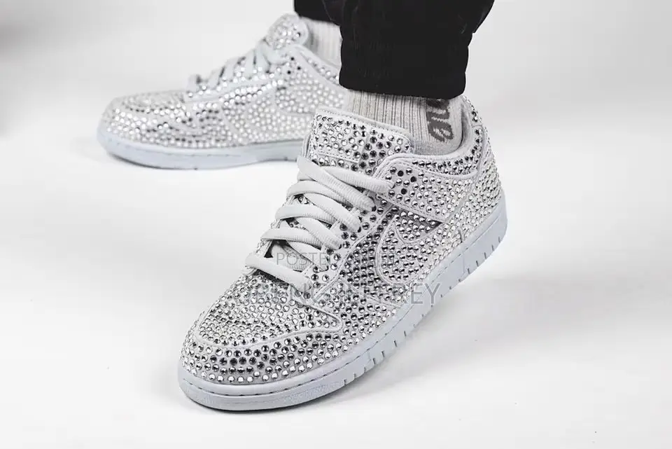 Original Nike SB Dunk Low White Sparkling Crystals