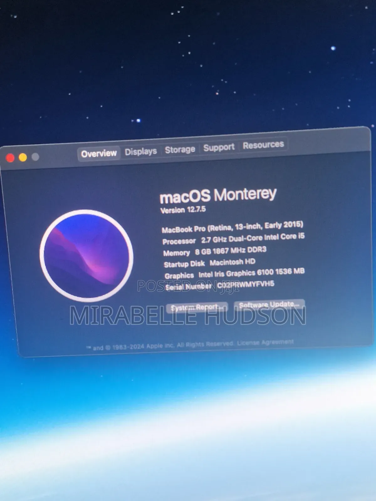 Laptop Apple MacBook Pro 2015 8GB Intel Core i5 SSD 256GB