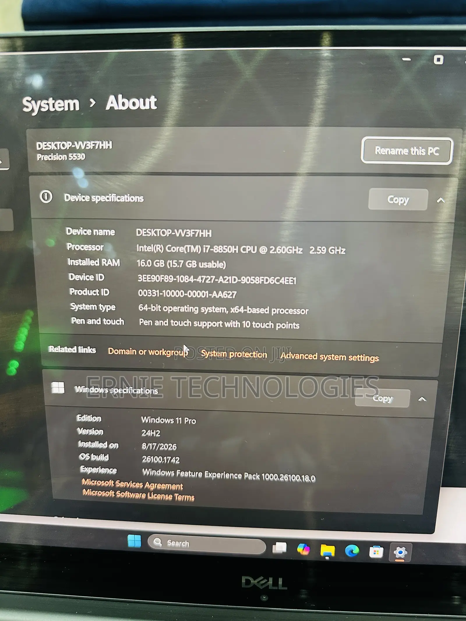 Laptop Dell Precision 5530 16GB Intel Core i7 SSD 512GB