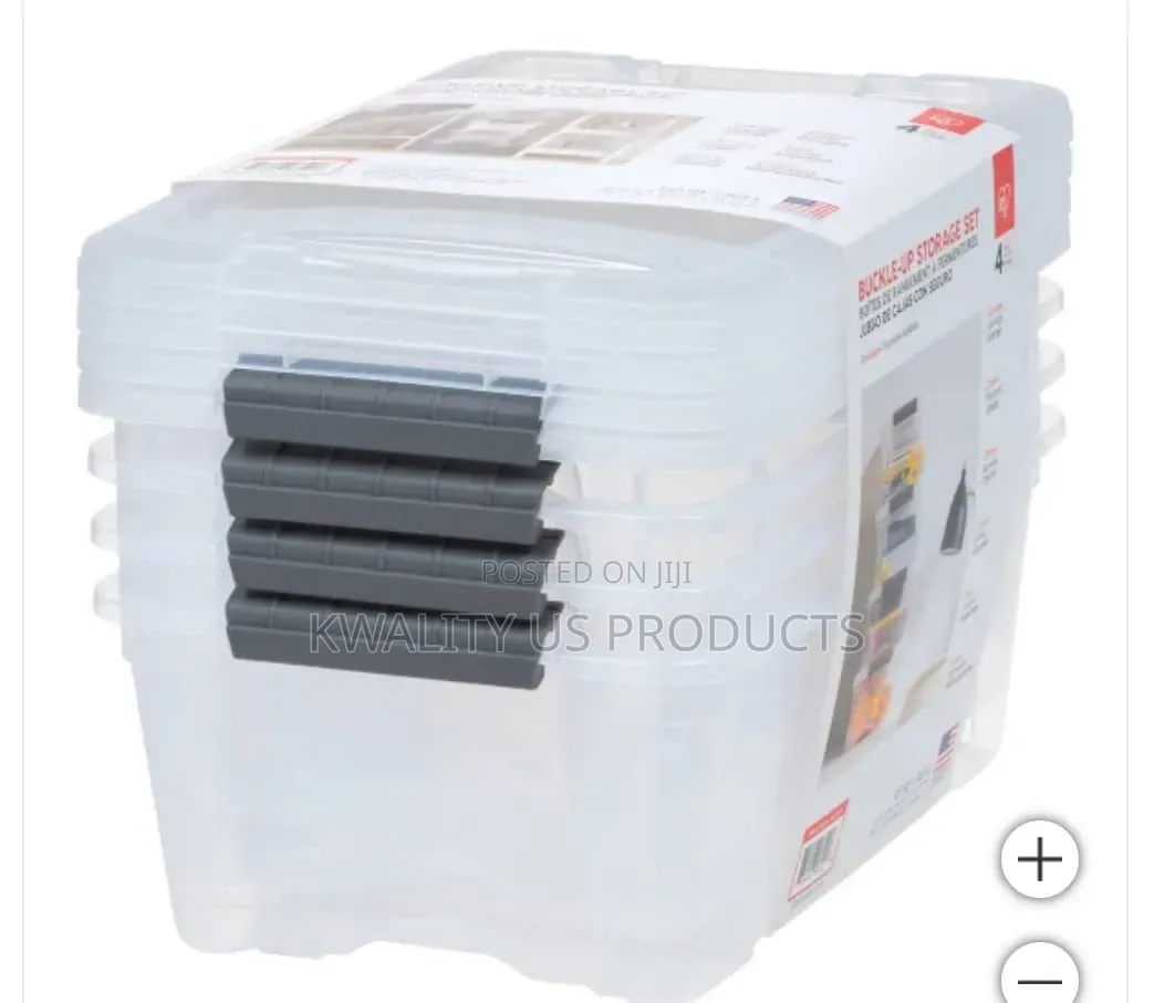 Buckle-Up Plastic Storage Containers - 4 Set