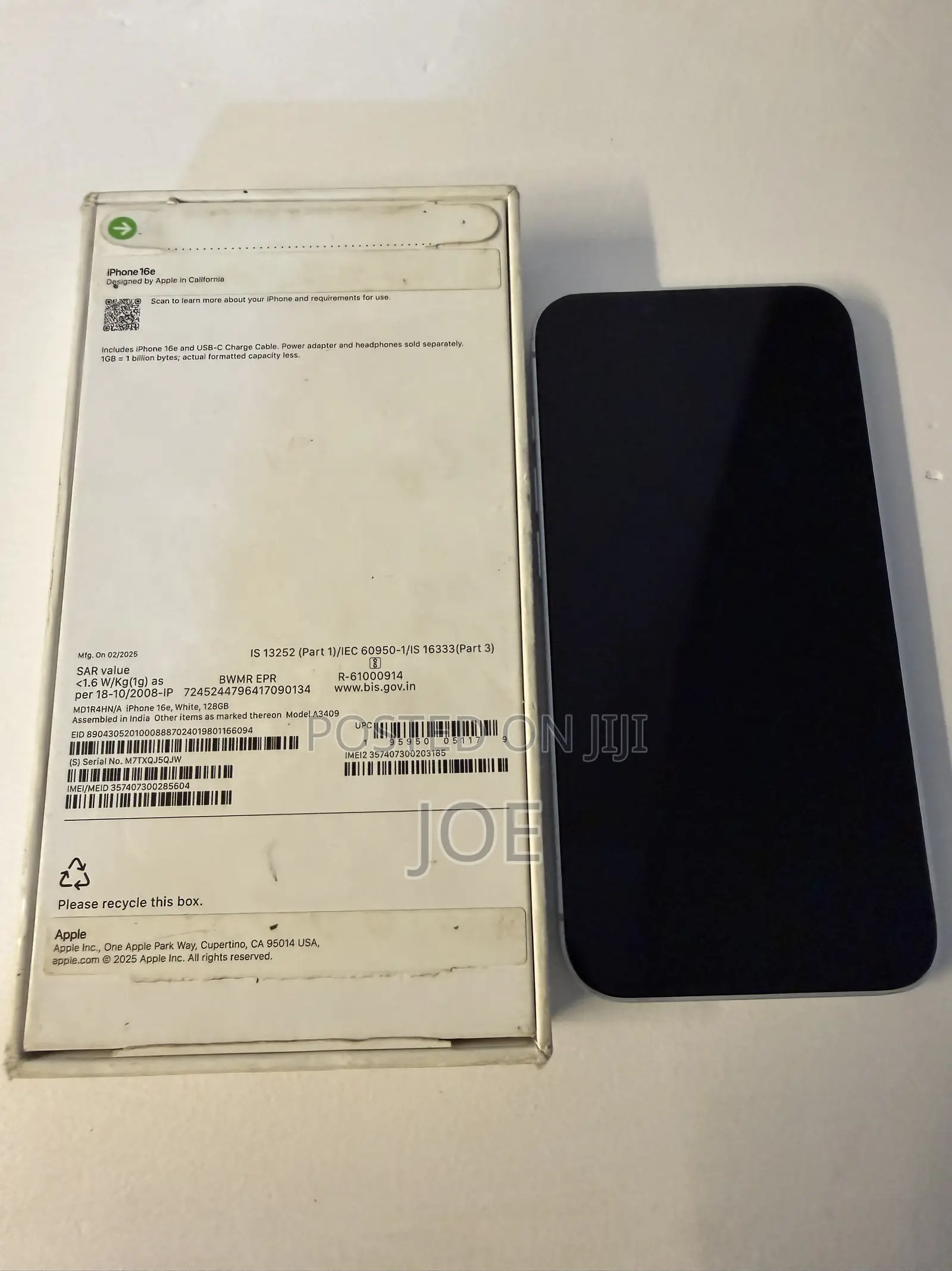 Apple iPhone 16e 128 GB White