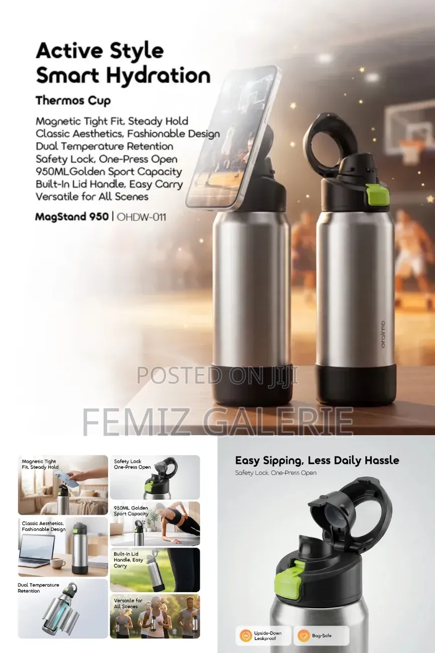 Oraimo MagStand 950 950ml Smart Thermos Bottle With Magnetic Tight Fit