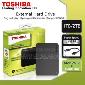 1 TB Fast Speed Toshiba External Hard Drive