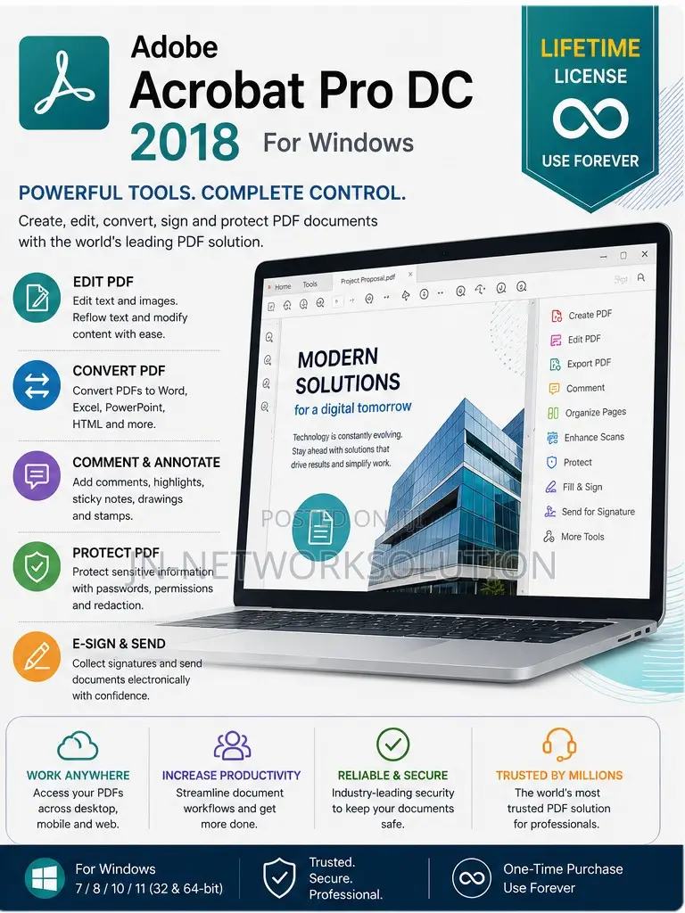 Adobe Acrobat Pro DC 2018 for Windows (Lifetime)
