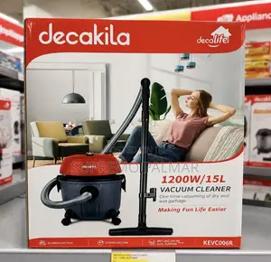 Decakila KEVC006R 15L Utility Vacuum - 1200W Wet Dry Cleaner Blower