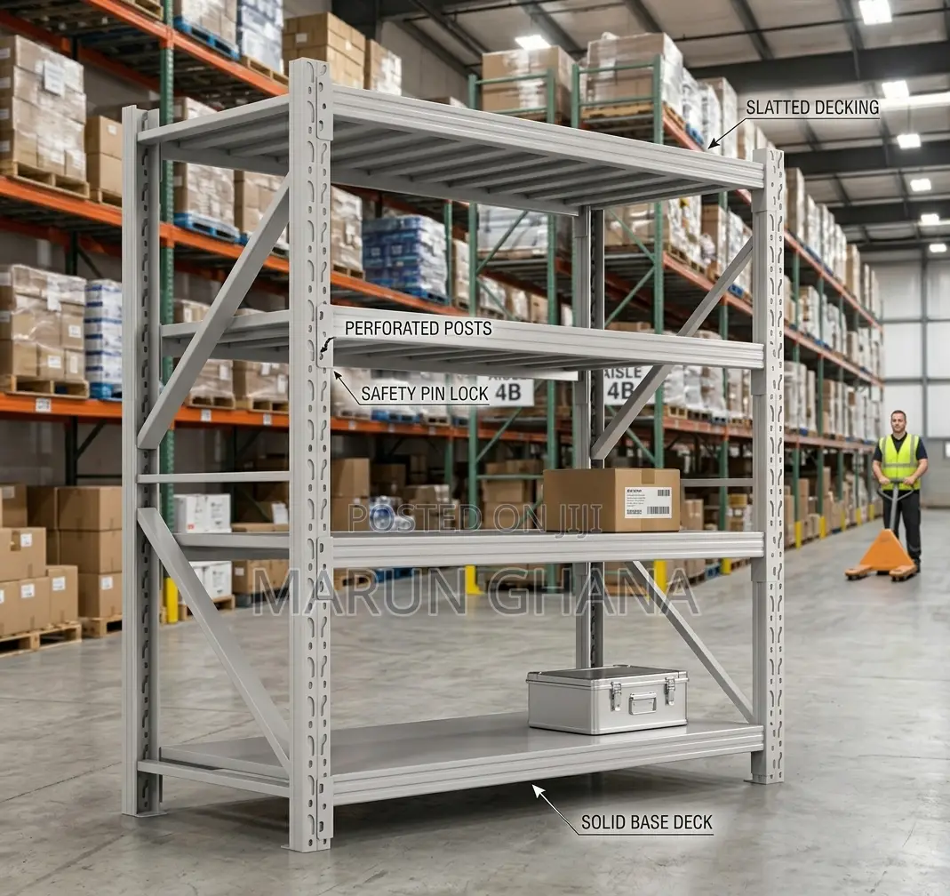 Heavy Duty Metal Warehouse Storage Rack - 4 Tier Shelving Unit