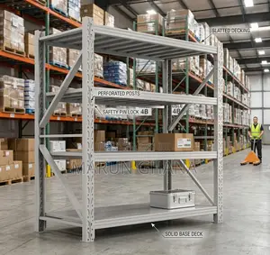 Heavy Duty Metal Warehouse Storage Rack - 4 Tier Shelving Unit