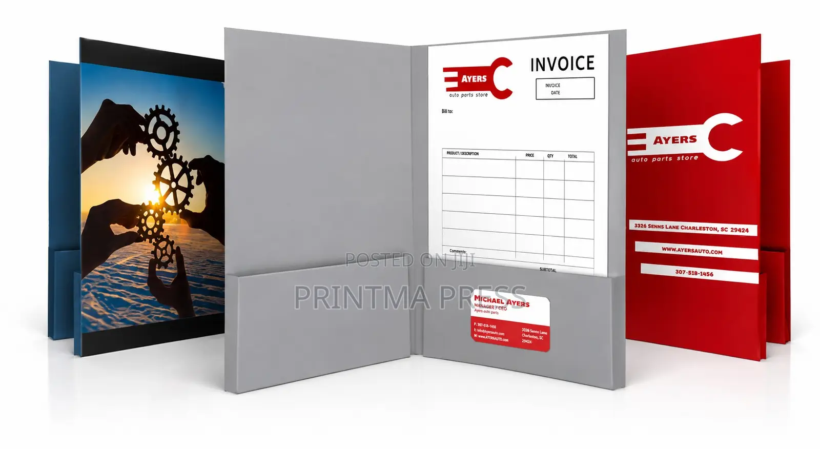 Custom Pocket Folders | Branded A4 Letter Size Presentation Folders