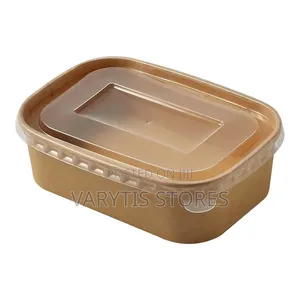 Rectangular Paper Bowls With Covers(300pcs/Carton) - 500ml