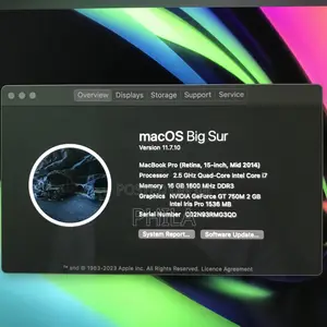 Laptop Apple MacBook Pro 2014 16GB Intel Core i7 SSD 256GB