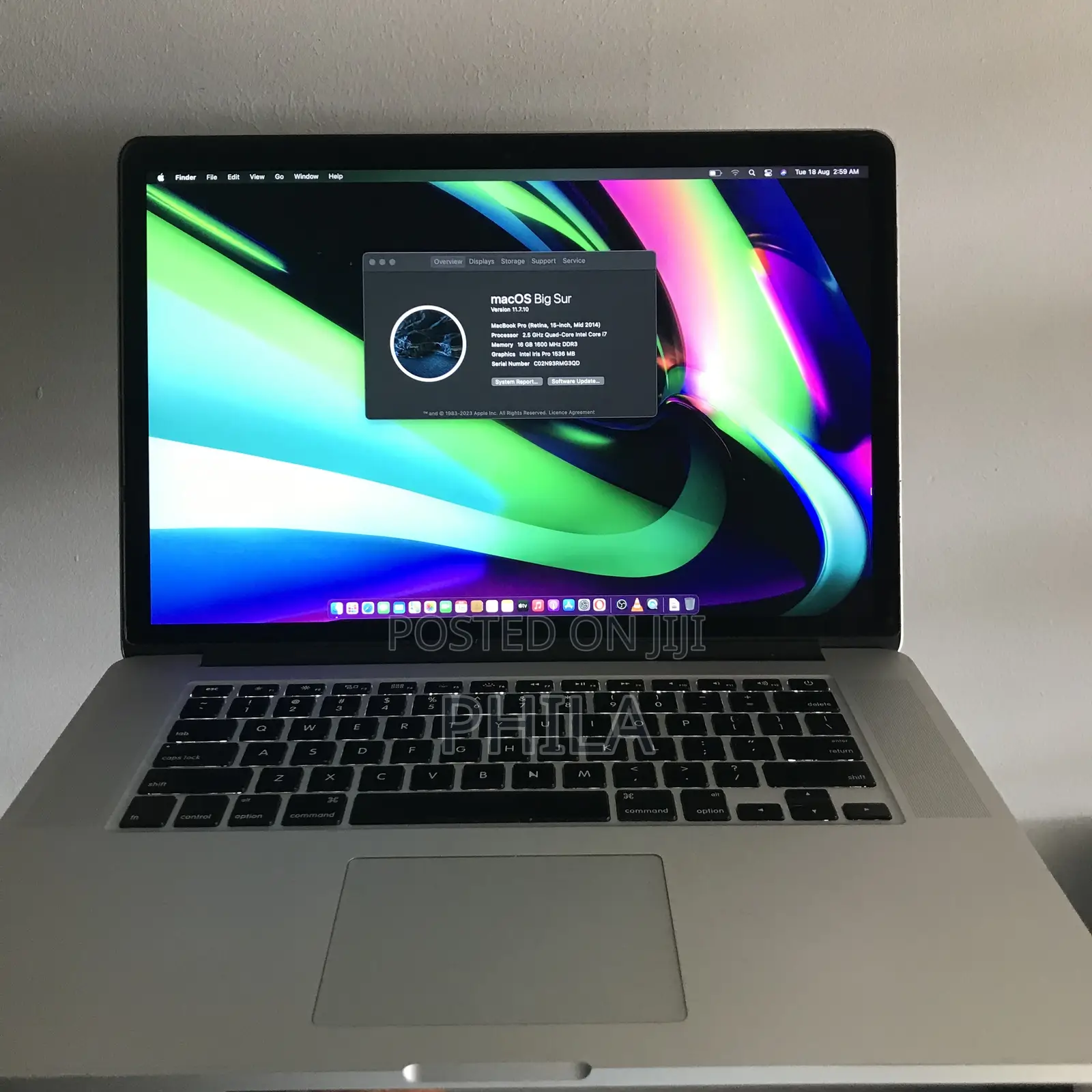 Laptop Apple MacBook Pro 2014 16GB Intel Core i7 SSD 256GB