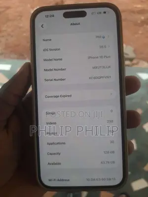 Apple iPhone 16 Plus 128 GB Black