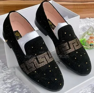 Versace Crystal-Embellished Greca Loafers