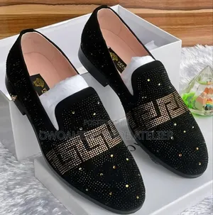 Versace Crystal-Embellished Greca Loafers