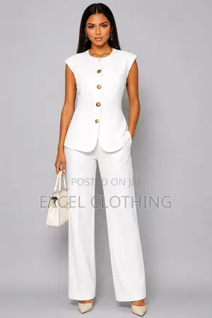 Women’s Sleeveless Blazer 2-Piece Suit Set