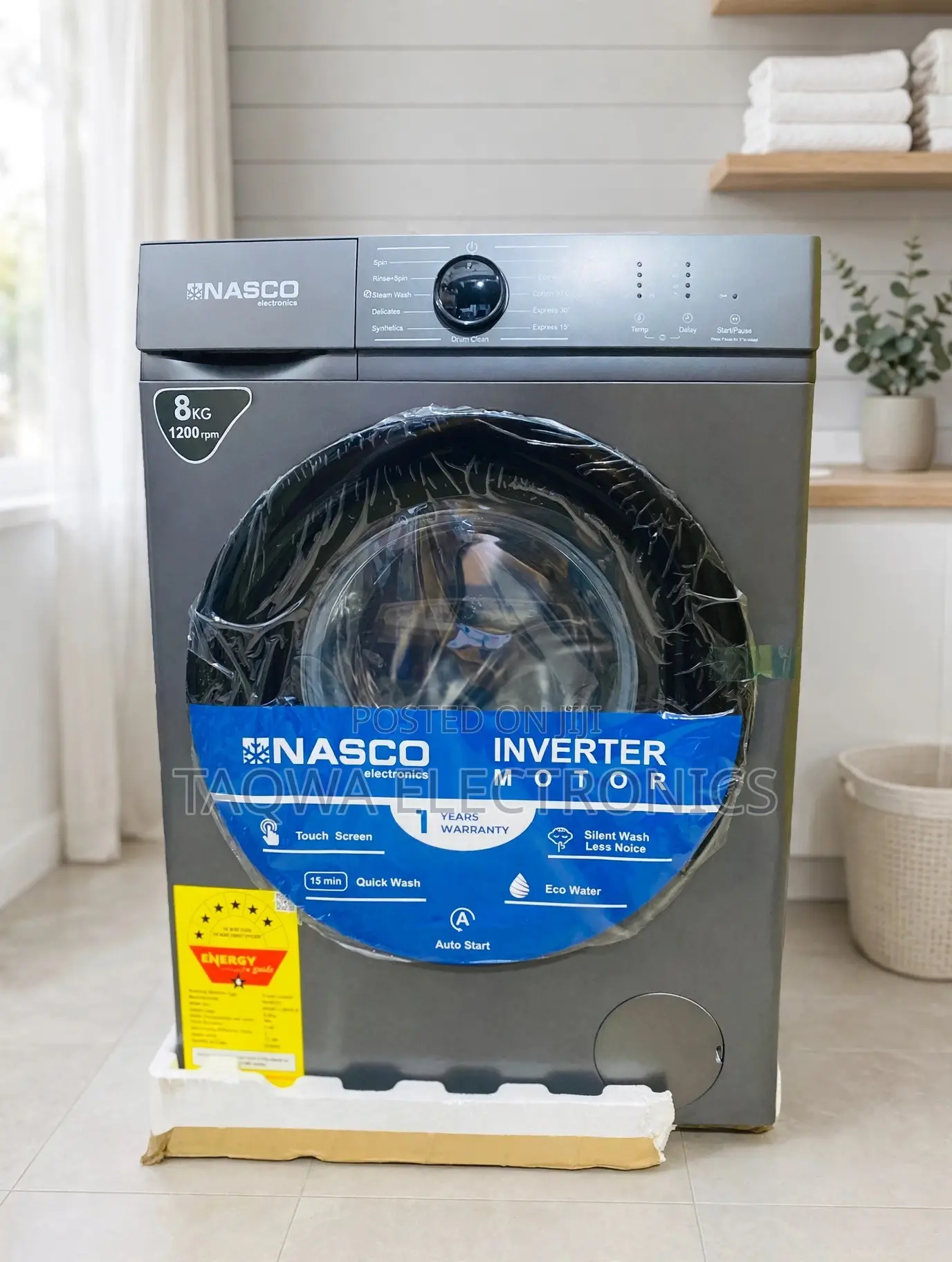 Sufficient Nasco 8kg Front Load Full Automatic Washing Machine
