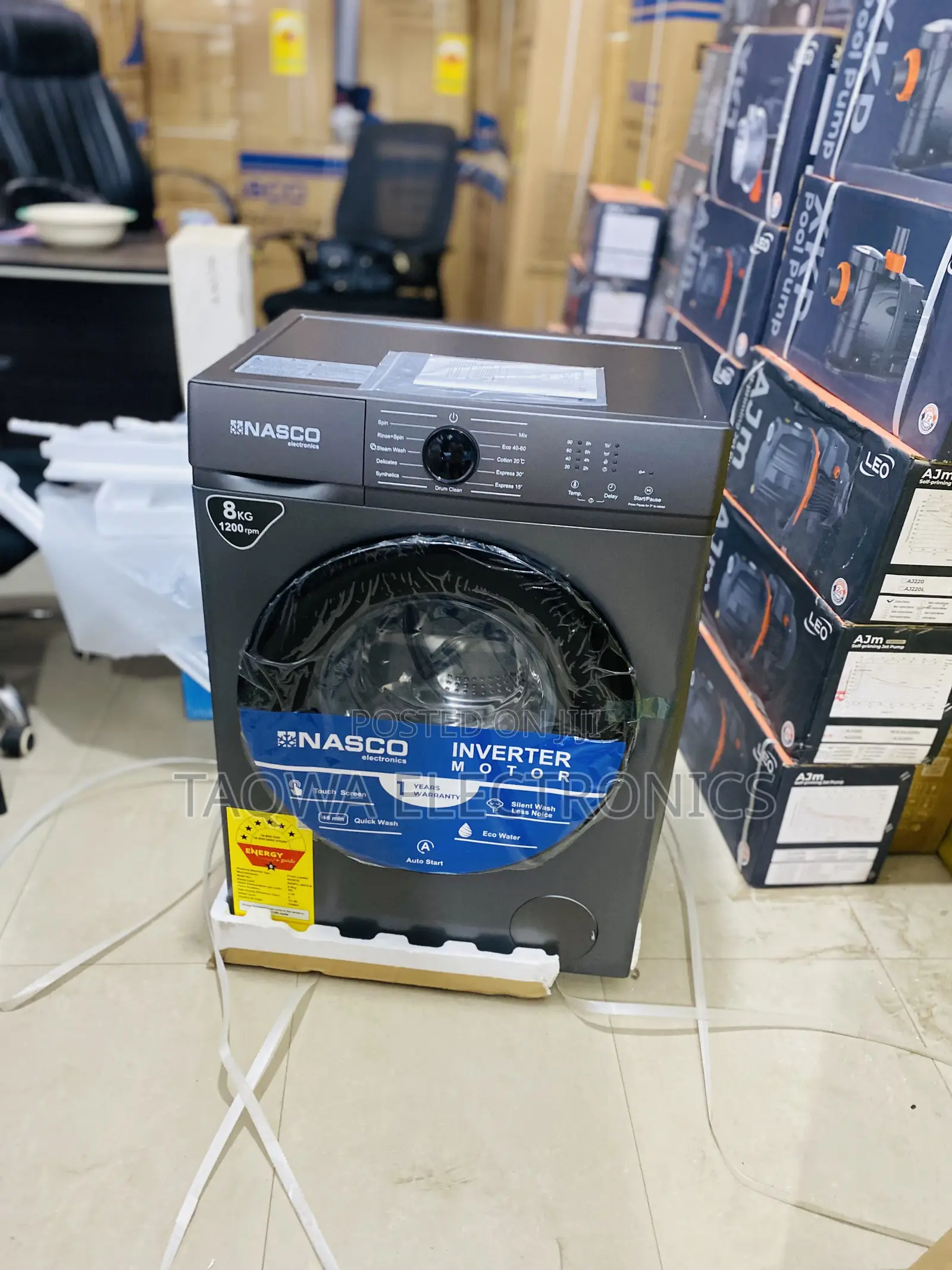 Sufficient Nasco 8kg Front Load Full Automatic Washing Machine