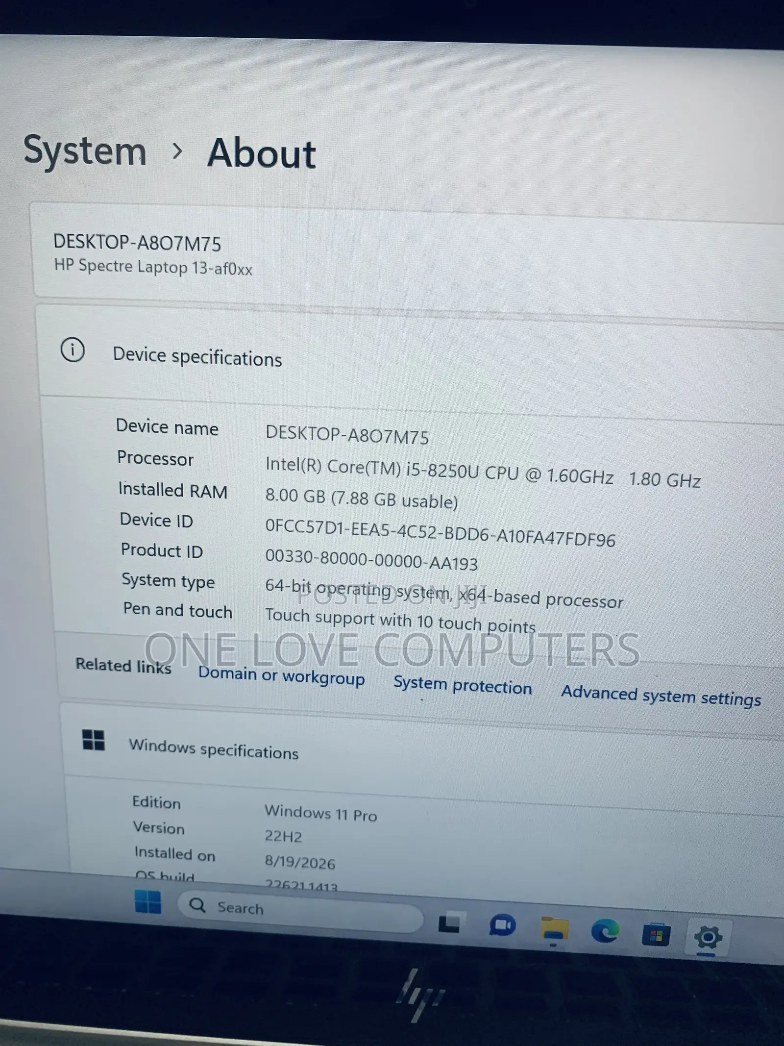 Laptop HP Spectre 13 8GB Intel Core i5 SSD 256GB