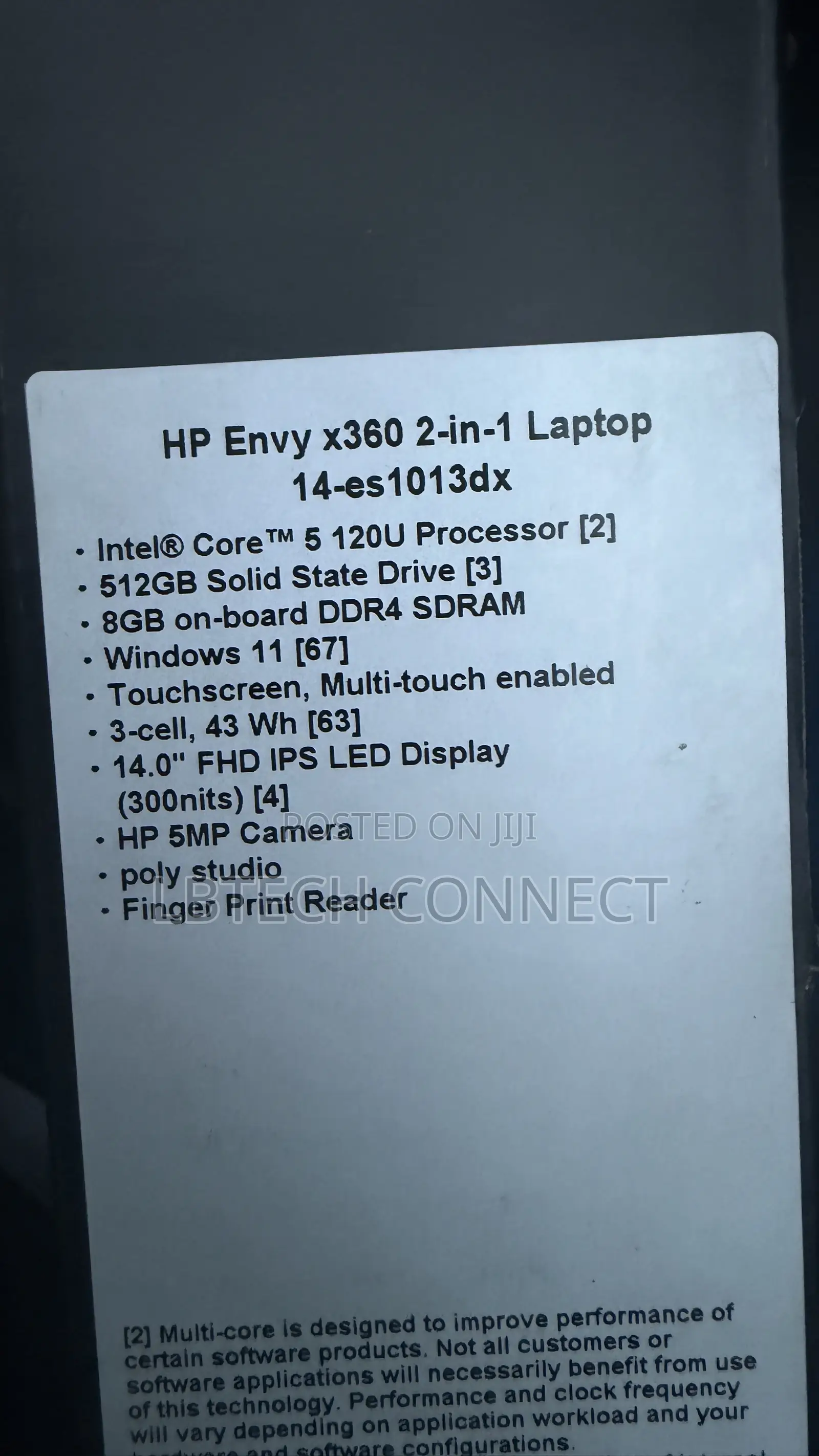 New Laptop HP Envy 14 8GB Intel Core i5 SSD 512GB