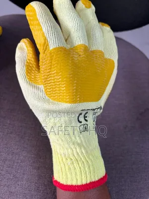 Latex Coated Yellow Palm Glove