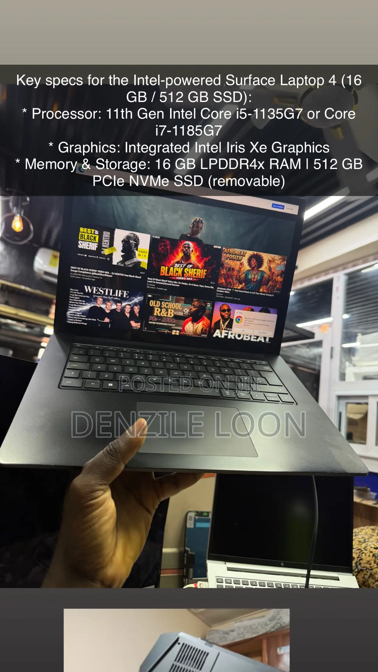 Laptop Microsoft Surface Laptop 4 16GB Intel Core i7 SSD 512GB