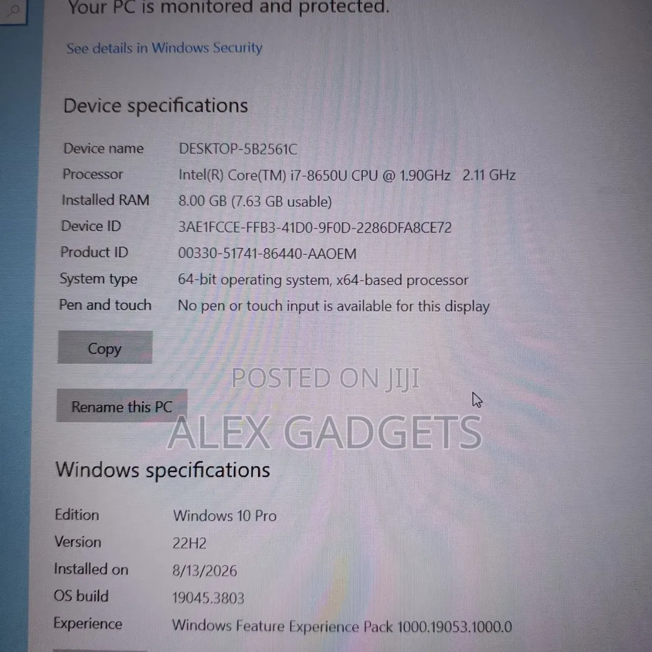 Laptop HP 650 G4 8GB Intel Core i7 SSD 256GB