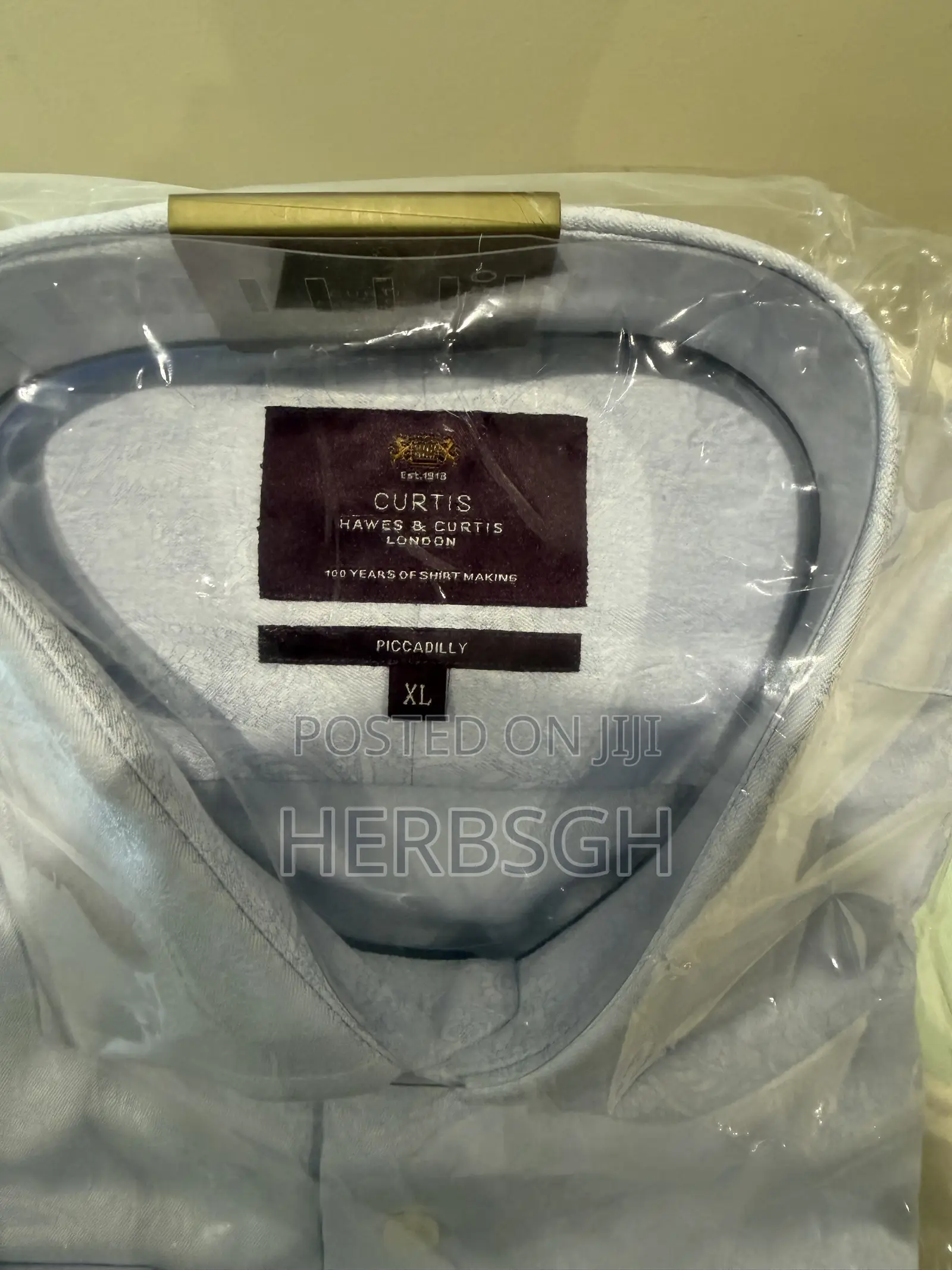 Hawes Curtis Slim Fit Shirt, Light Blue XL