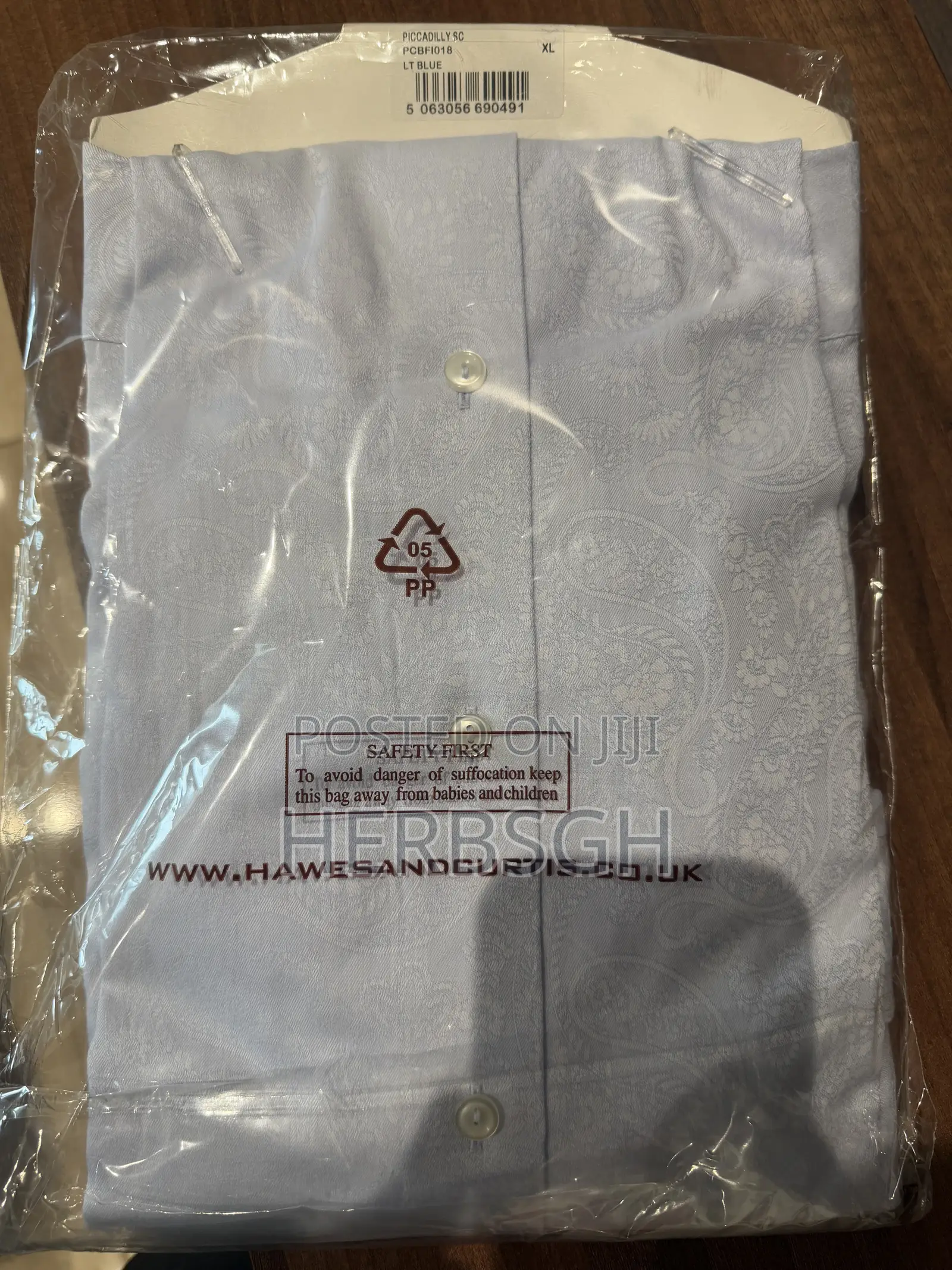Hawes Curtis Slim Fit Shirt, Light Blue XL