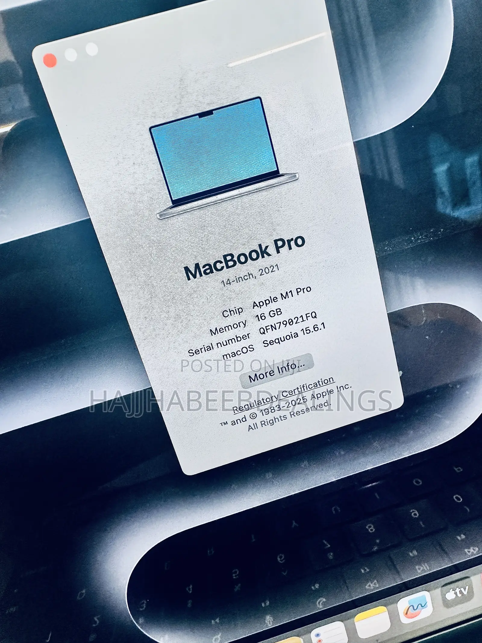Laptop Apple MacBook Pro 2021 M1 16GB Apple M1 Pro SSD 512GB