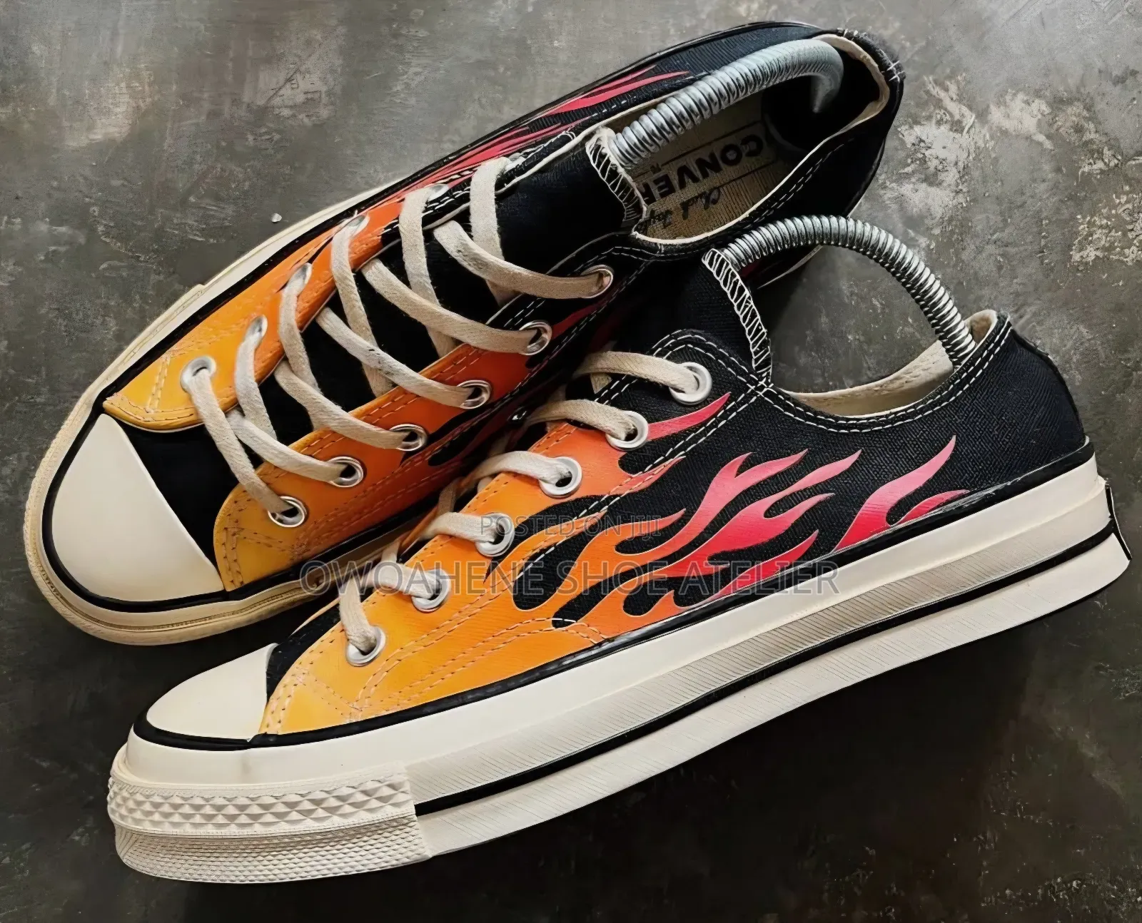 Converse Chuck 70 Ox "Archival Flame Print" Low-Top Sneakers