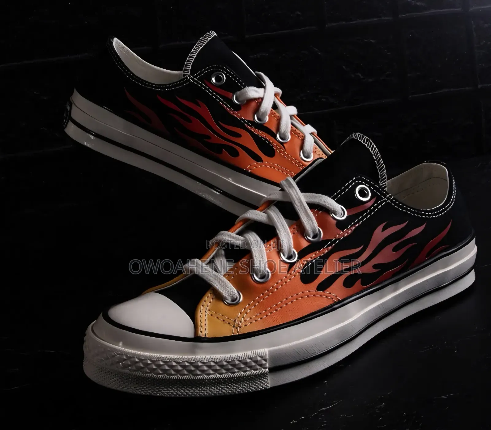 Converse Chuck 70 Ox "Archival Flame Print" Low-Top Sneakers