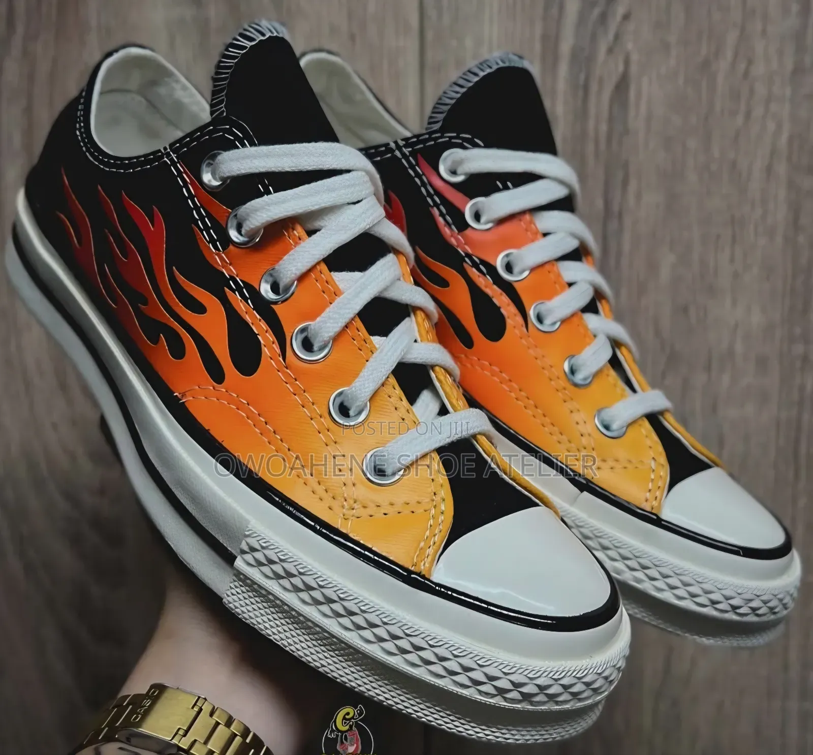 Converse Chuck 70 Ox "Archival Flame Print" Low-Top Sneakers