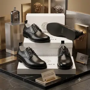 Versace Men's Black Leather Executive Shoe