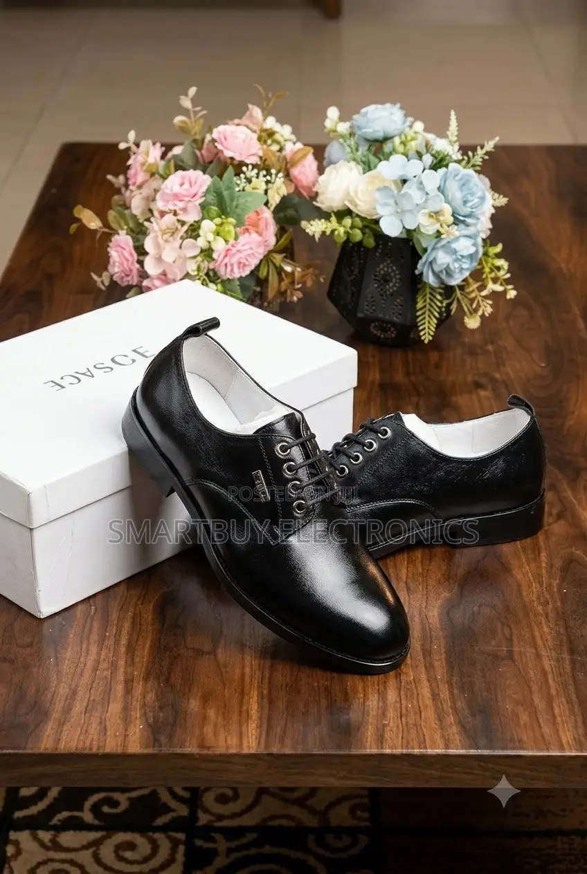 Versace Men's Black Leather Executive Shoe