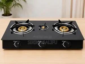 3-Burner Gas Cooker – Automatic Ignition | Glass Top