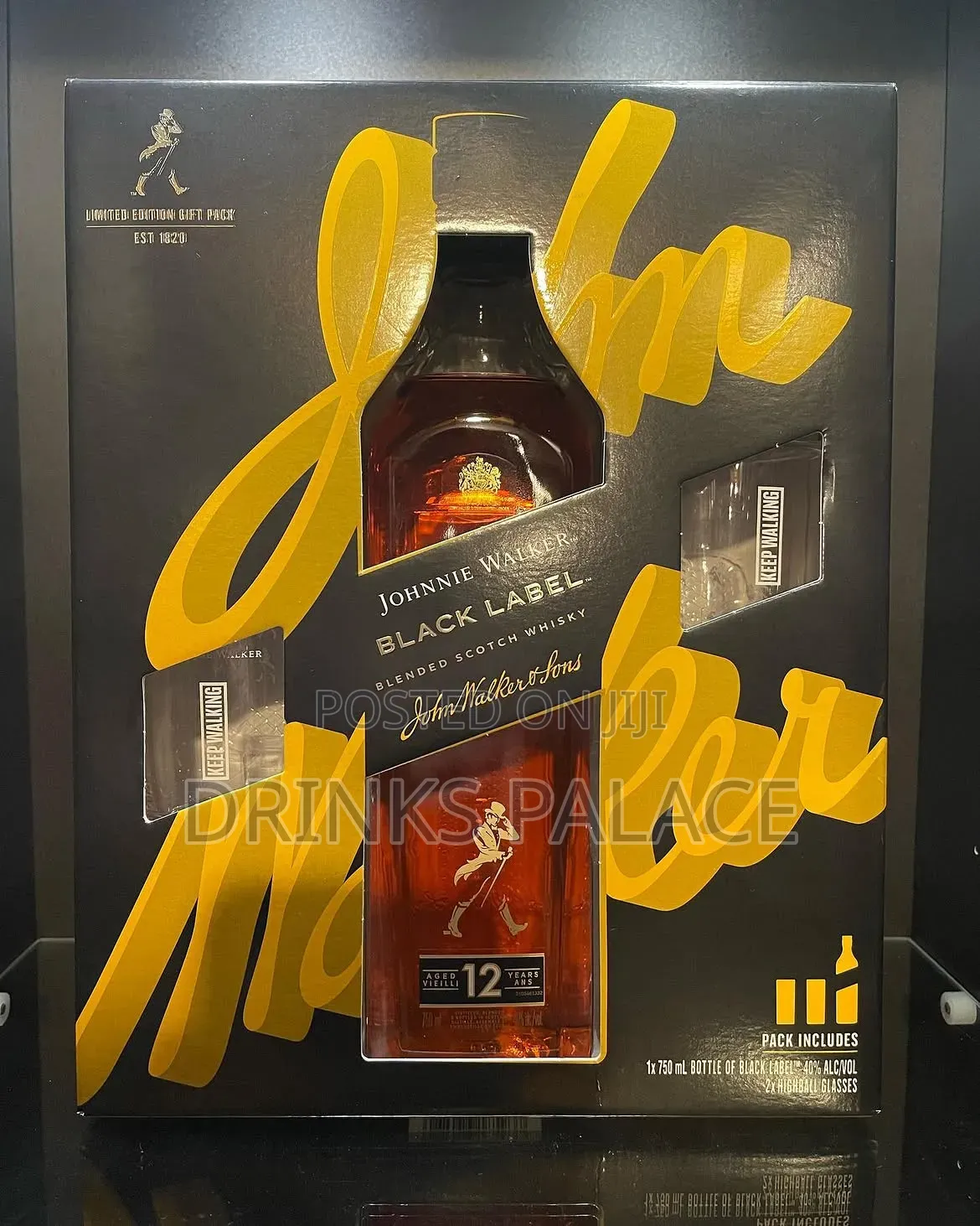 Johnnie Walker Black Label 75cl Gift Pack