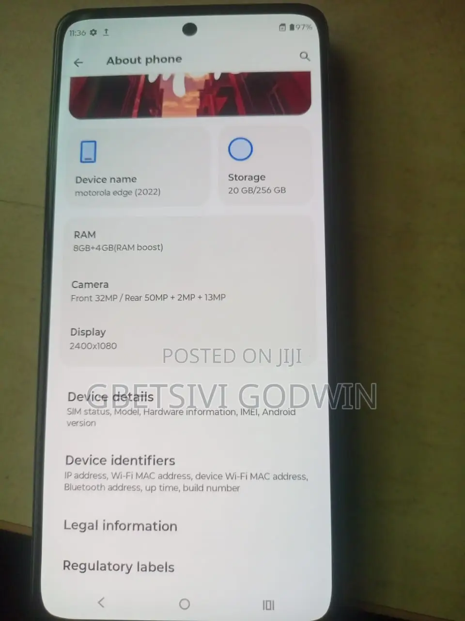 Motorola Edge (2022) 256 GB Black