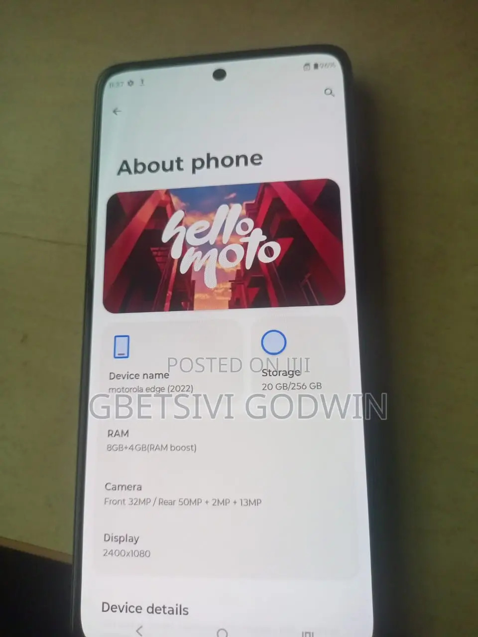 Motorola Edge (2022) 256 GB Black