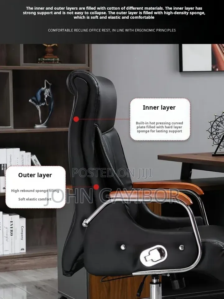 Ergonomic Swivel Chair With 7-Point Massage Function and Lumbar Pillow