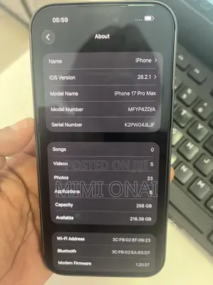 New Apple iPhone 17 Pro Max 256 GB Black