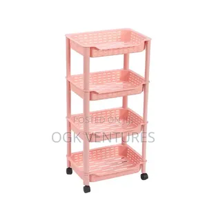 4-Tier Plastic Rolling Cart