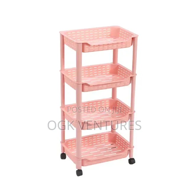 4-Tier Plastic Rolling Cart