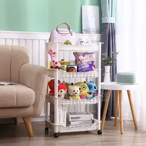 4-Tier Plastic Rolling Cart