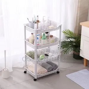 4-Tier Plastic Rolling Cart